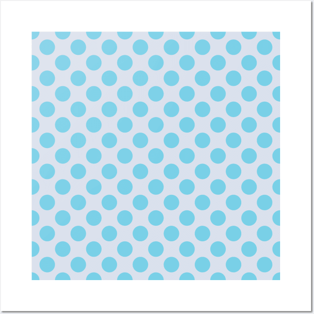 Pastel Blue Dots Pattern on a Gray Background Wall Art by CoastalDesignStudios